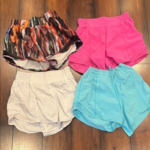 4 Lululemon Shorts …. size 4